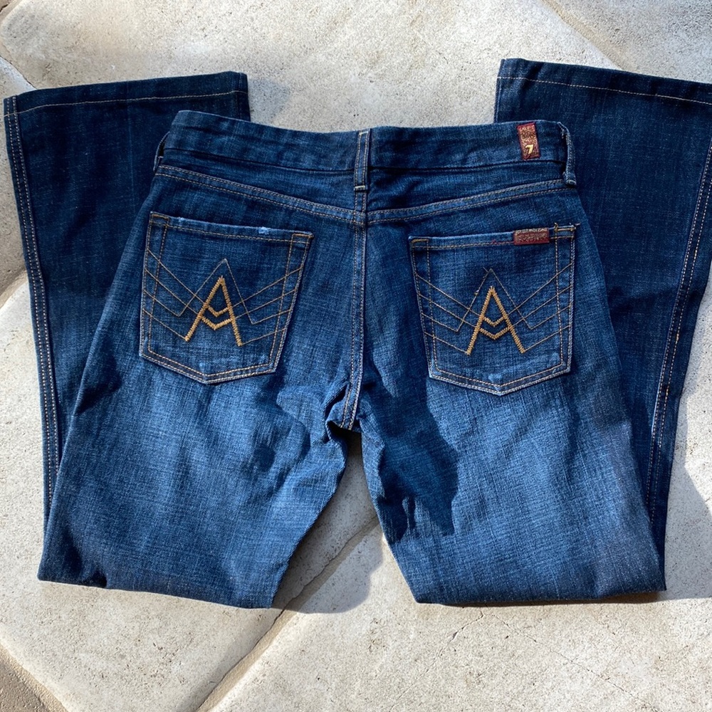 Seven 🔥 7 For All Mankind A Pocket Flare Wide Leg Jeans Sz 28